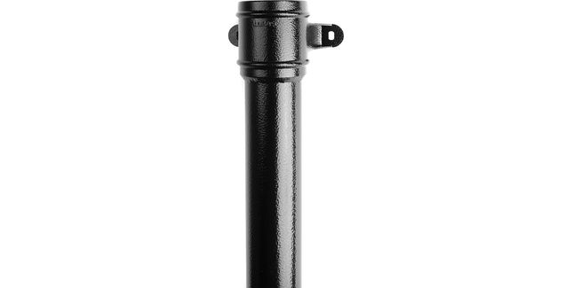 Alumasc Heritage Cast Aluminium Round Eared Socketed Downpipe - Textured Black