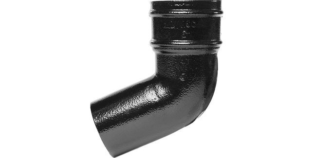 Alumasc Heritage 112.5 Degree Cast Aluminium Downpipe Bend - Textured Black (No Ears)