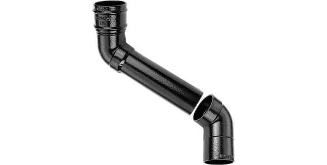 Alumasc Heritage Cast Aluminium 2-Part Downpipe Offset Projection - Textured Black