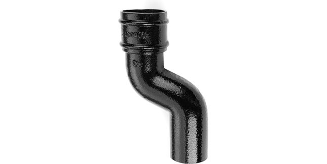 Alumasc Heritage Cast Aluminium One Piece Downpipe Offset Projection - Textured Black