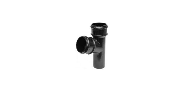 Alumasc Heritage Cast Aluminium 112.5 Degree Downpipe Branch - Textured Black