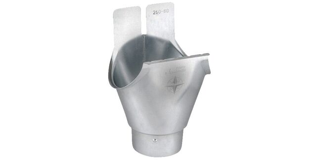 Alumasc Infinity Steel Half Round Wrap Around Gutter Outlet - 80mm