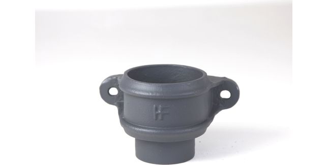 Hargreaves Premier Cast Iron Eared Loose Downpipe Socket With Spigot - Primed