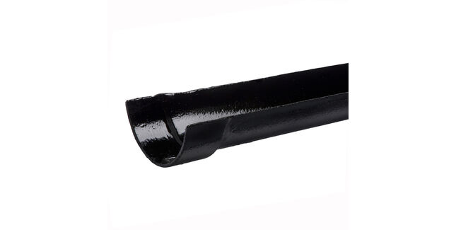 Hargreaves Premier 1.8m Cast Iron Half Round Gutter Length - Gloss Black