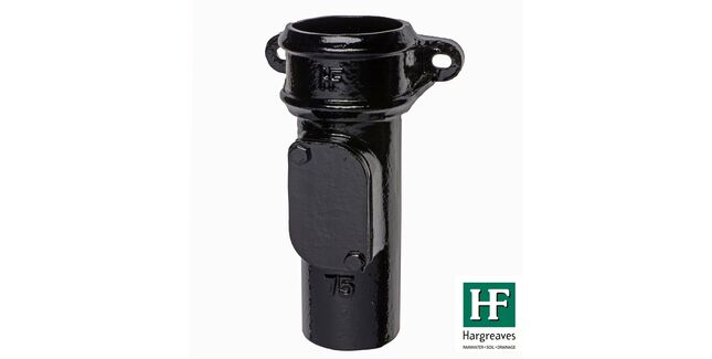 Hargreaves Premier Cast Iron Eared Access Downpipe - Gloss Black