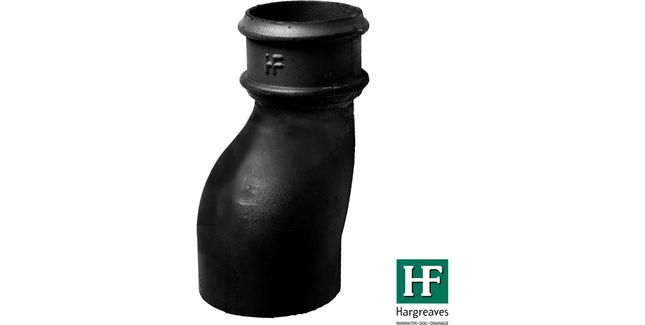 Hargreaves Premier Cast Iron Anti-Splash Downpipe Shoe - Gloss Black