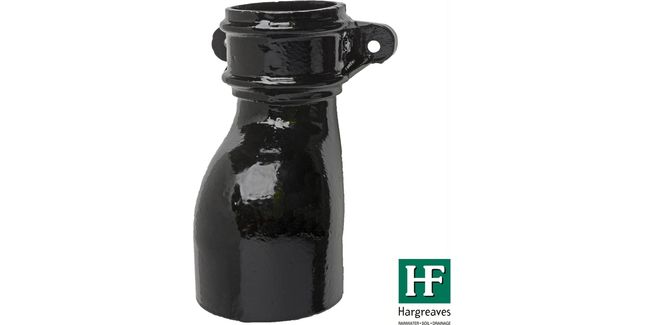 Hargreaves Premier Cast Iron Eared Anti-Splash Downpipe Shoe - Gloss Black