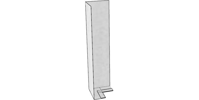 Metal Gutta Zinc L Fascia Corner - 90°