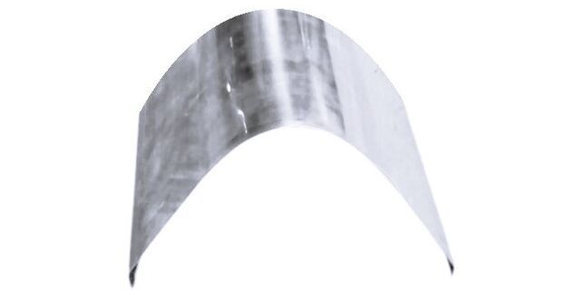 Metal Gutta Zinc Curved Roof Ridge - 230mm Side Length x 2.4m Long