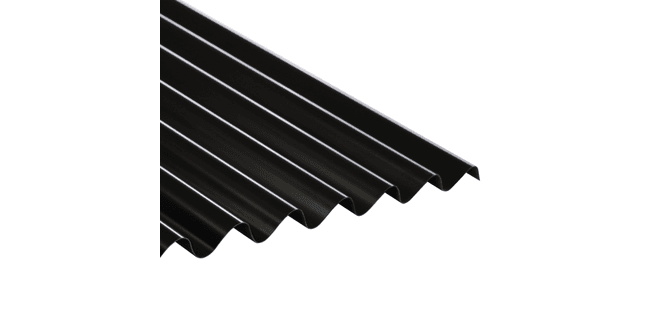Solstice 93/35 Eco Corrugated PVC Roof Sheet (Black) - 1.2mm Thick