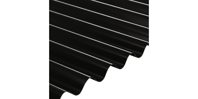 Solstice 93/35 Eco Corrugated PVC Roof Sheet (Black) - 1.2mm Thick