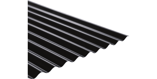 Solstice 76/18 Sinus Corrugated PVC Roof Sheet (Black) - 1mm Thick