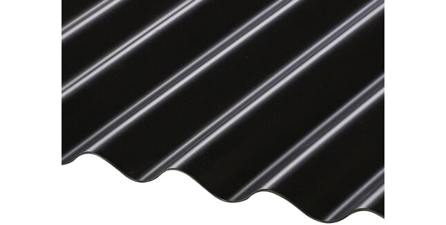 Solstice Polycarbonate 76/18 Sinus Shield Roofing Sheet - Black