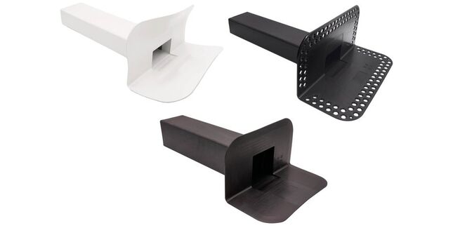 DEKS Square Horizontal Flat Roof Parapet Drain Outlet