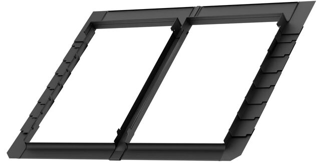 VELUX EKP UK08 4021E2 Plain Tile Pro+ Double Integrated Side-by-side Flashing 100mm Gap - White - 134cm x 140cm