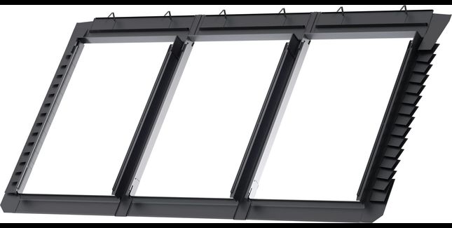 VELUX EKT CK06 4031E3 Flat Tile Pro+ Triple Integrated Side-by-side Flashing 100mm Gap - Pine - 55cm x 118cm