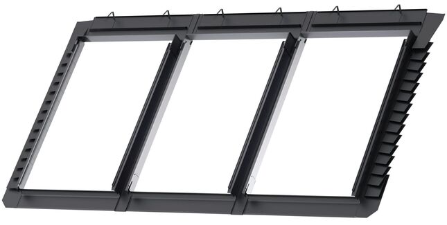 VELUX EKT MK04 4031E2 Flat Tile Pro+ Triple Integrated Side-by-side Flashing 100mm Gap - White - 78cm x 98cm