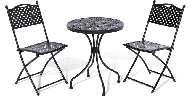 Rowlinson Havana Lattice Bistro Set - Black