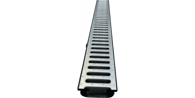 DekDrain Vela A15 Channel Drain With Galvanised Steel Grating (1m x 121mm)