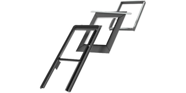 VELUX EFW PK04 2022E Tile Flashing, Twin Install VFE/VIU, Grey, 100mm Gap, +BDX, 94cm x 98cm