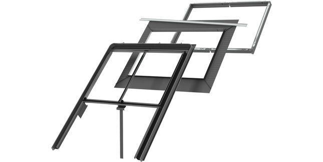 VELUX EFW SK08 2022C Tile Flashing, Twin Install VFE/VIU, Grey, 50mm Gap, +BDX, 114cm x 140cm