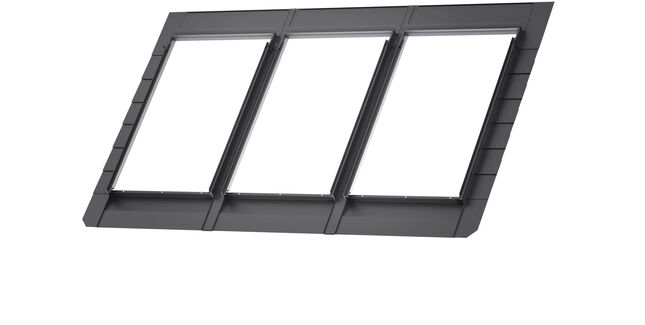 VELUX EKN CK06 4031E3 Slate Pro+ Flash Recess, Triple Intregrated Side-by-side 100mm, Pine, 55cm x 118cm
