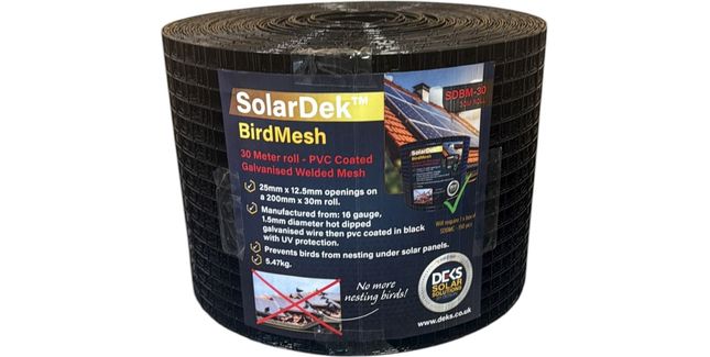 SolarDek Bird Mesh Kit &amp; 150 Clips (200mm x 30m Black Roll)
