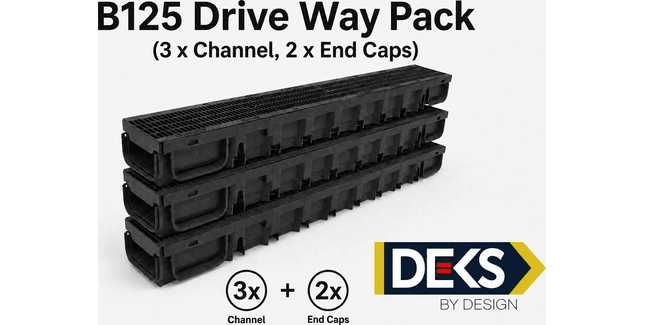 DEKDrain - Hydrus PP B125 Black Driveway Pack Kit