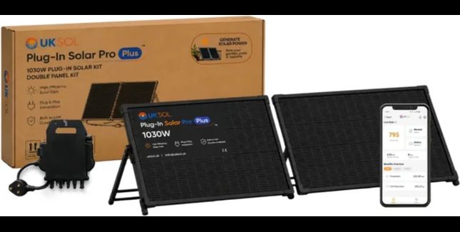 UKSOL Plug-In Solar Pro Plus 2 Panel Kit (with 800W Micro-Inverter) – Hybrid Adjustable Mount