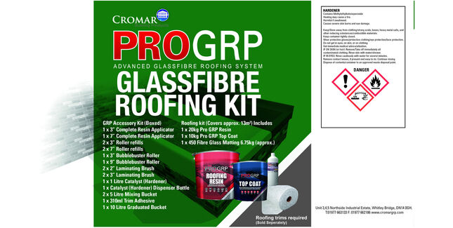 Cromar ProGRP Advanced Glassfibre Roofing Kit - 13m²