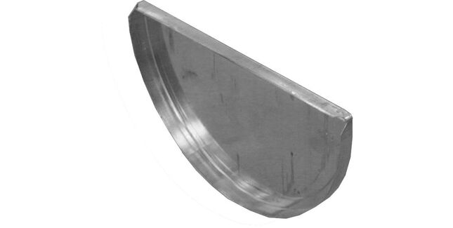 Zinc Gutta Zinc Large Half Round Gutter - Stop End - 185mm x 95mm