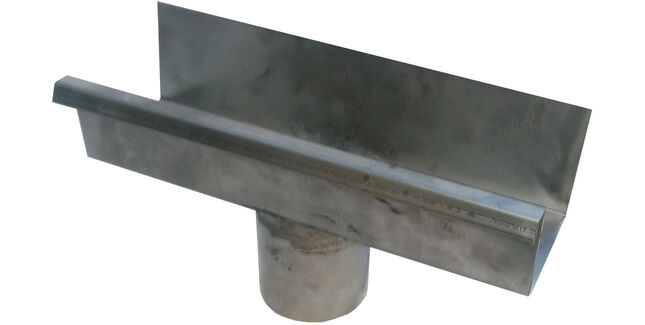 Zinc Gutta Zinc Standard Box Running Outlet - 80 ø - 300mm section with spigot fitted