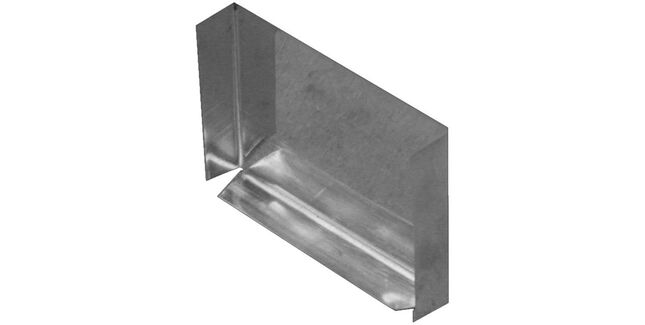 Zinc Gutta Zinc Standard Box Gutter - Stop End - 90mm x 65mm