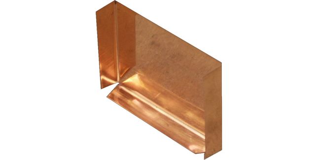 Coppa Gutta Copper Large Box Gutter - Stop End - 120mm x 90mm