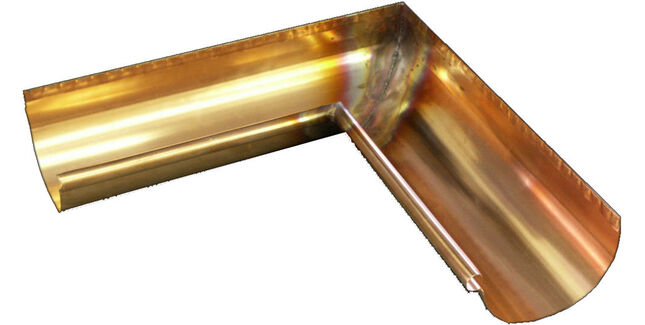 Coppa Gutta Copper Large Half Round Corner - Special Angle Internal - 185mm x 95mm