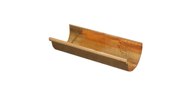 Coppa Gutta Copper Large Half Round Gutter - 2400mm Length
