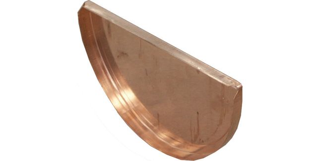 Coppa Gutta Copper Large Half Round Gutter - Stop End - 185mm x 95mm