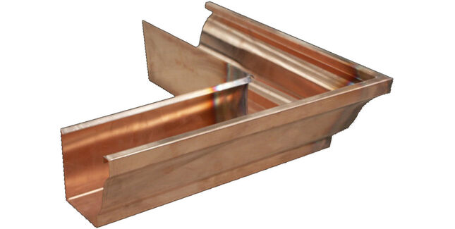 Coppa Gutta Copper Large Ogee Corner - Special Angle External - 152mm x 130mm