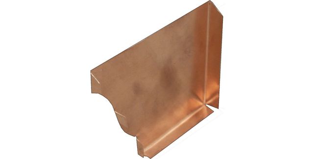 Coppa Gutta Copper Large Ogee Gutter - Stop End Left - 152mm x 130mm