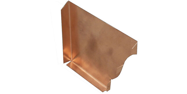 Coppa Gutta Copper Large Ogee Gutter - Stop End Right - 152mm x 130mm