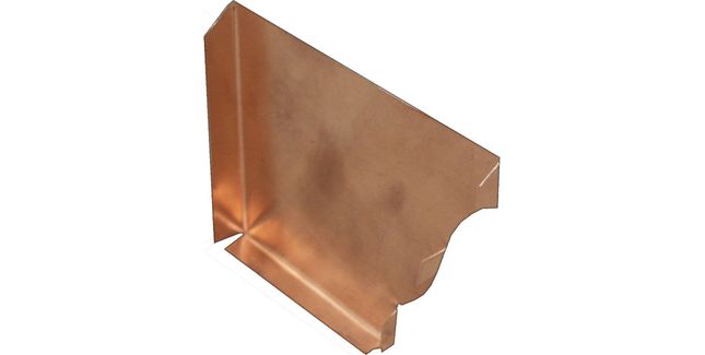 Coppa Gutta Copper Large Ogee Gutter - Stop End Right - 152mm x 130mm