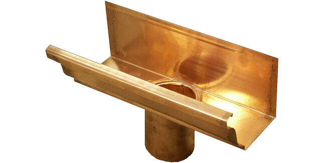 Coppa Gutta Copper Large Ogee Running Outlet - 80 ø - 300mm section with spigot fitted