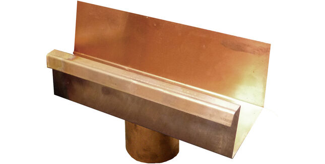 Coppa Gutta Copper Standard Box Running Outlet - 80 ø Spigot - 300mm section with spigot fitted