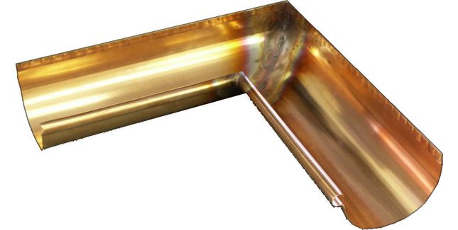 Coppa Gutta Copper Standard Half Round Corner - 135º Internal - 125mm x 70mm