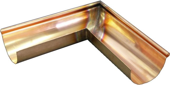 Coppa Gutta Copper Standard Half Round Corner - 90º External - 125mm x 70mm