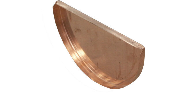 Coppa Gutta Copper Standard Half Round Gutter - Stop End - 125mm x 70mm