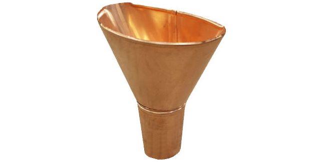Coppa Gutta Hopper Head - Jane for 80 ø in Copper - 280mm x 255mm x 150mm