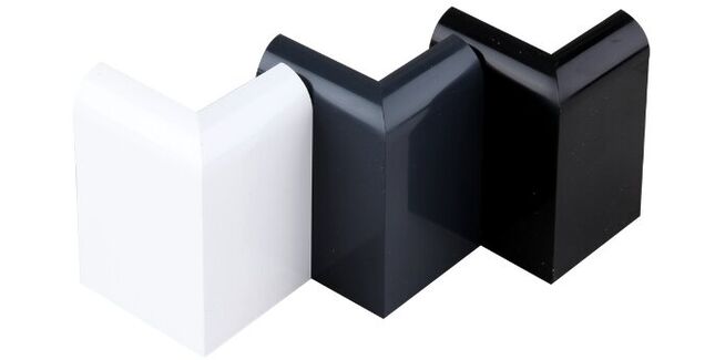 TRC Techno EPDM External Corner Gutter Trim 50mm x 50mm x 72mm - Anthracite Grey