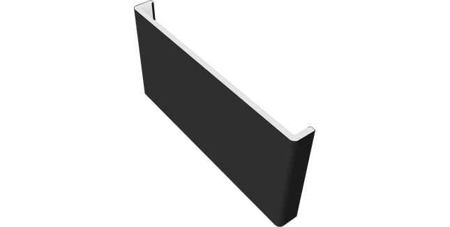 Freefoam Double Ended Plain 10mm Fascia Board - Black (2.5m)