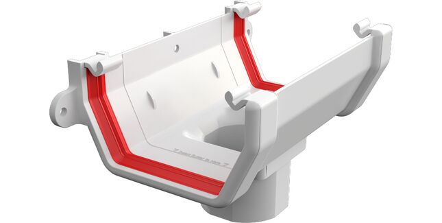 Freeflow 114mm uPVC Square Gutter Running Outlet